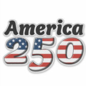 Amerika 250 vinyl sticker 8" x 8" (Voorkant)