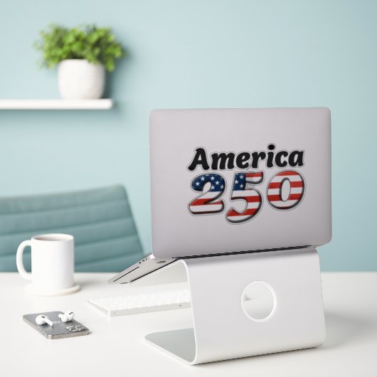 Amerika 250 vinyl sticker 8" x 8" (Laptop op bureau)
