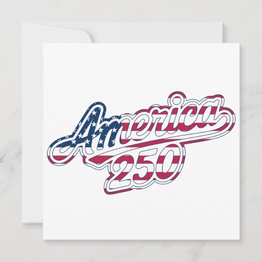 Amerika 250 Vlag Script Semiquincentennial Ontwerp Bedankkaart (Voorkant)