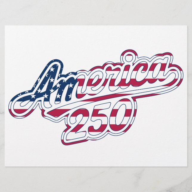 Amerika 250 Vlag Script Semiquincentennial Ontwerp Briefhoofd (Voorkant)