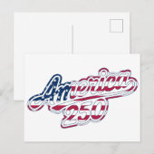 Amerika 250 Vlag Script Semiquincentennial Ontwerp Briefkaart (Voorkant / Achterkant)