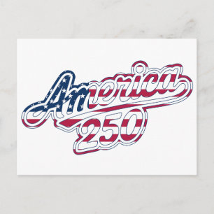 Amerika 250 Vlag Script Semiquincentennial Ontwerp Briefkaart