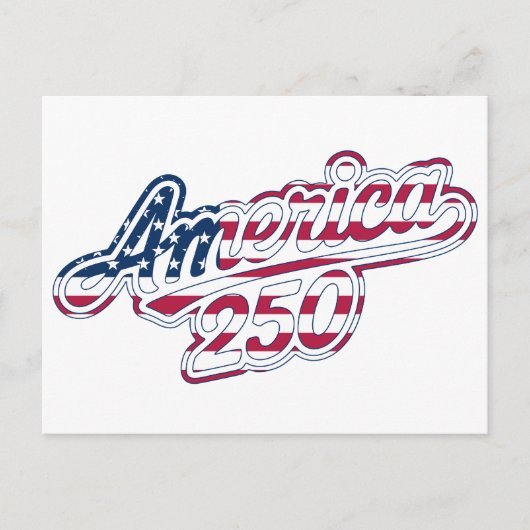 Amerika 250 Vlag Script Semiquincentennial Ontwerp Briefkaart (Voorkant)