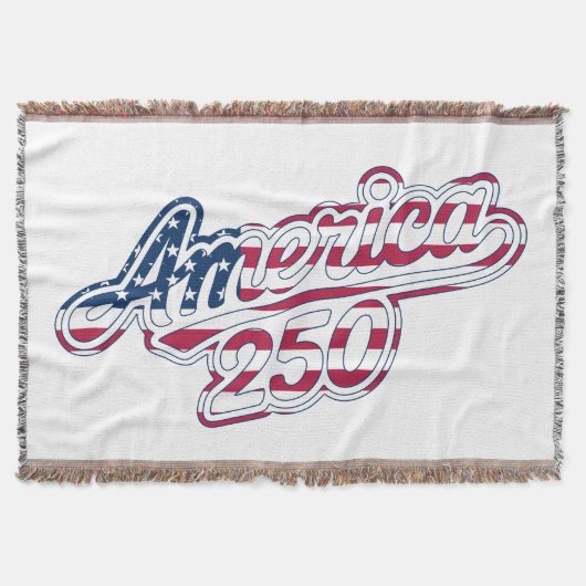 Amerika 250 Vlag Script Semiquincentennial Ontwerp Deken (Voorkant)