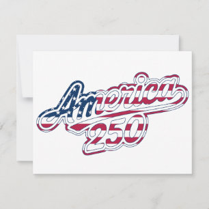 Amerika 250 Vlag Script Semiquincentennial Ontwerp Feestdagenkaart