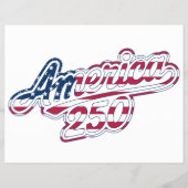 Amerika 250 Vlag Script Semiquincentennial Ontwerp Flyer (Achterkant)