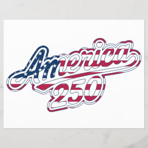 Amerika 250 Vlag Script Semiquincentennial Ontwerp Flyer