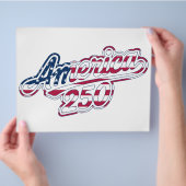 Amerika 250 Vlag Script Semiquincentennial Ontwerp Flyer (Hand)