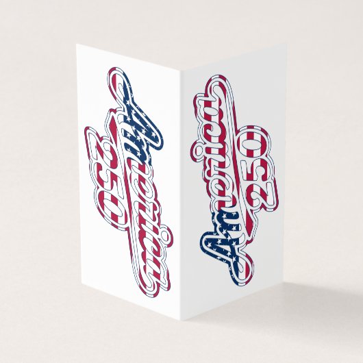 Amerika 250 Vlag Script Semiquincentennial Ontwerp Kaart (Buitenkant)