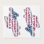 Amerika 250 Vlag Script Semiquincentennial Ontwerp Kaart (Buitenkant ongevouwen)