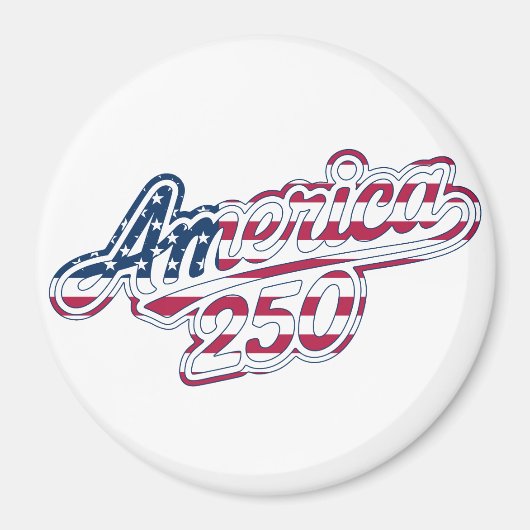 Amerika 250 Vlag Script Semiquincentennial Ontwerp Magneet (Voorkant)
