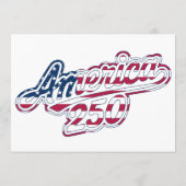 Amerika 250 Vlag Script Semiquincentennial Ontwerp Programmakaart (Achterkant)