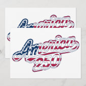 Amerika 250 Vlag Script Semiquincentennial Ontwerp Programmakaart (Voorkant / Achterkant)