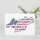 Amerika 250 Vlag Script Semiquincentennial Ontwerp Programmakaart (Staand voorkant)