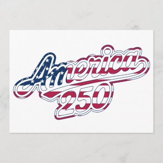 Amerika 250 Vlag Script Semiquincentennial Ontwerp Programmakaart (Voorkant)