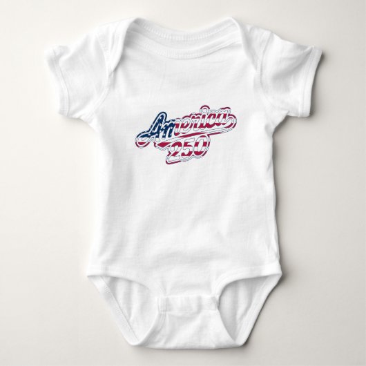 Amerika 250 Vlag Script Semiquincentennial ontwerp Romper (Voorkant)