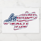 Amerika 250 Vlag Script Semiquincentennial Ontwerp Sparkling Wijnetiket (Enkel label)