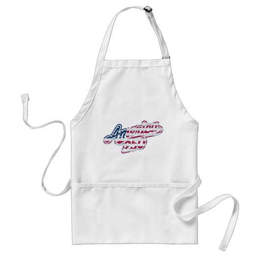 Amerika 250 Vlag Script Semiquincentennial Ontwerp Standaard Schort (Voorkant)