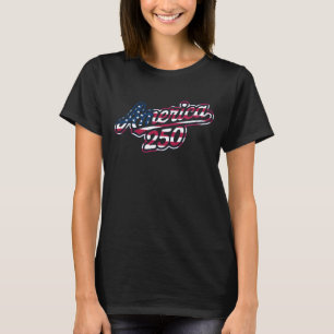 Amerika 250 Vlag Script Semiquincentennial Ontwerp T-shirt