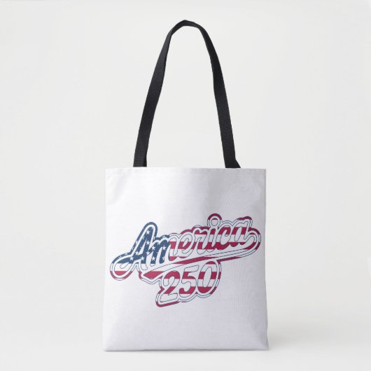 Amerika 250 Vlag Script Semiquincentennial Ontwerp Tote Bag (Voorkant)