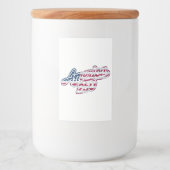 Amerika 250 Vlag Script Semiquincentennial Ontwerp Voedselcontainer Etiket (Voorkant)