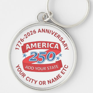 Amerika 250 Voeg Staat USA Jubileum Aandenken Sleutelhanger