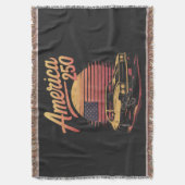 Amerika 250 VS Retro Zonsondergang Deken (Voorkant Verticaal)