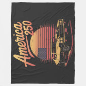 Amerika 250 VS Retro Zonsondergang Fleece Deken (Voorkant)