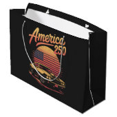 Amerika 250 VS Retro Zonsondergang Groot Cadeauzakje (Achterkant Gekanteld)