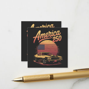 Amerika 250 VS Retro Zonsondergang Informatiekaartje