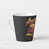 Amerika 250 VS Retro Zonsondergang Latte Mok (Linkerhoek)