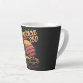 Amerika 250 VS Retro Zonsondergang Latte Mok (Rechterhoek)