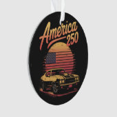 Amerika 250 VS Retro Zonsondergang Ornament (voorkant)
