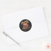 Amerika 250 VS Retro Zonsondergang Ronde Sticker (Envelop)
