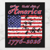 Amerika 250 wijn etiket (Enkel label)