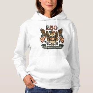 Amerika 250 Witte Adelaar Patriottisch Hoodie
