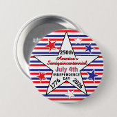 Amerika 250e Onafhankelijkheidsdag Rood Wit Blauw Ronde Button 7,6 Cm (Voorkant /achterkant)