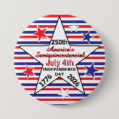 Amerika 250e Onafhankelijkheidsdag Rood Wit Blauw Ronde Button 7,6 Cm (Voorkant)
