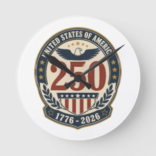 Amerika 250e verjaardag 1776-2026 wandklok