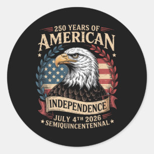 Amerika 250e verjaardag 250 jaar Amerika Ronde Sticker