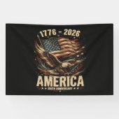 Amerika 250e verjaardag Adelaar Patriottisch Spandoek (Horizontaal)
