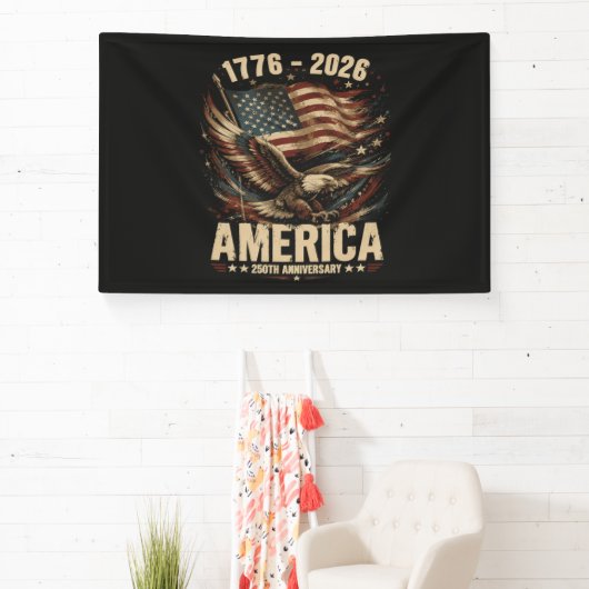 Amerika 250e verjaardag Adelaar Patriottisch Spandoek (Insitu)