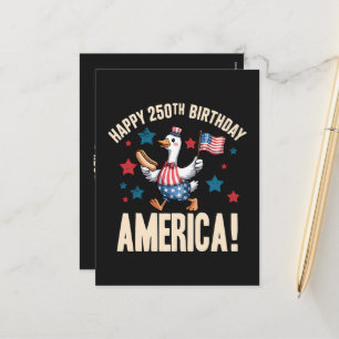 Amerika 250e verjaardag Dwaze Patriottische Gans Feestdagenkaart