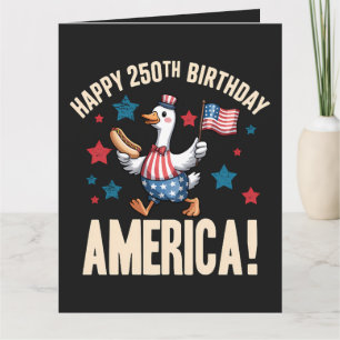 Amerika 250e verjaardag Dwaze Patriottische Gans Kaart