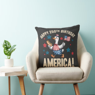 Amerika 250e verjaardag Dwaze Patriottische Gans Kussen