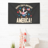 Amerika 250e verjaardag Dwaze Patriottische Gans Spandoek (Insitu)