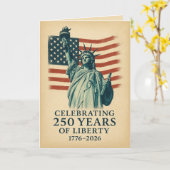 Amerika 250e verjaardag Liberty uitnodiging (Gele Bloem)