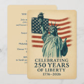Amerika 250e verjaardag Liberty uitnodiging (Voorkant / Achterkant)