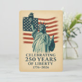 Amerika 250e verjaardag Liberty uitnodiging (Staand voorkant)