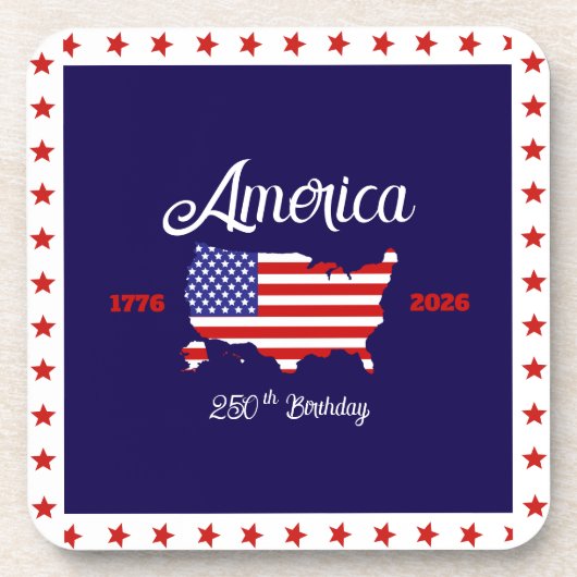 Amerika 250e Verjaardag Patriottisch Bier Onderzetter (Voorkant)